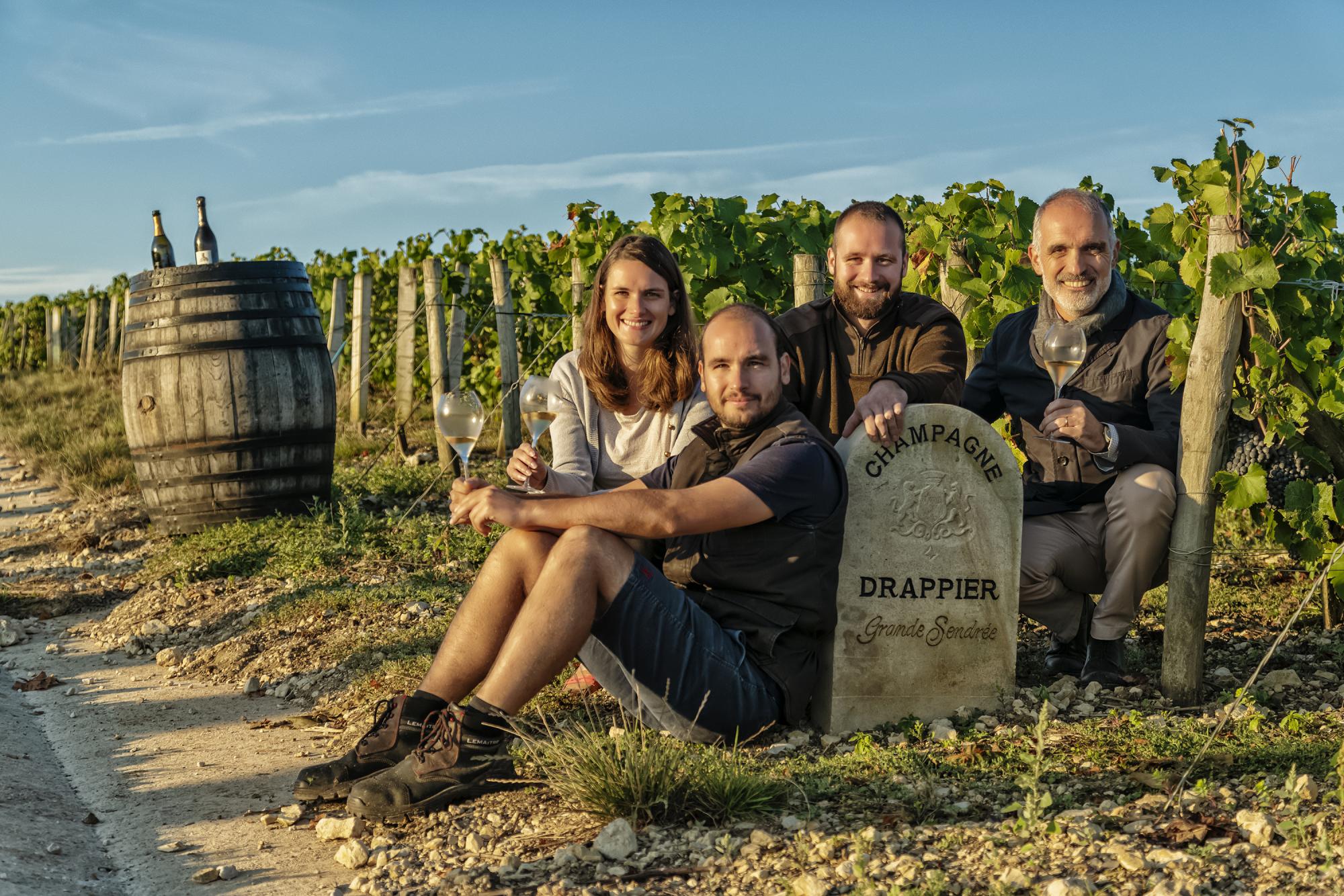 Drappier family in the vineyard